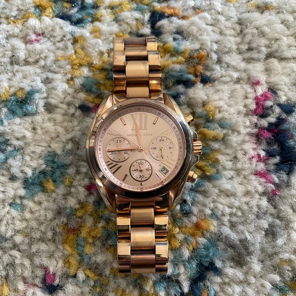 Michael Kors Rose Gold Stainless Steel Chronograph Watch